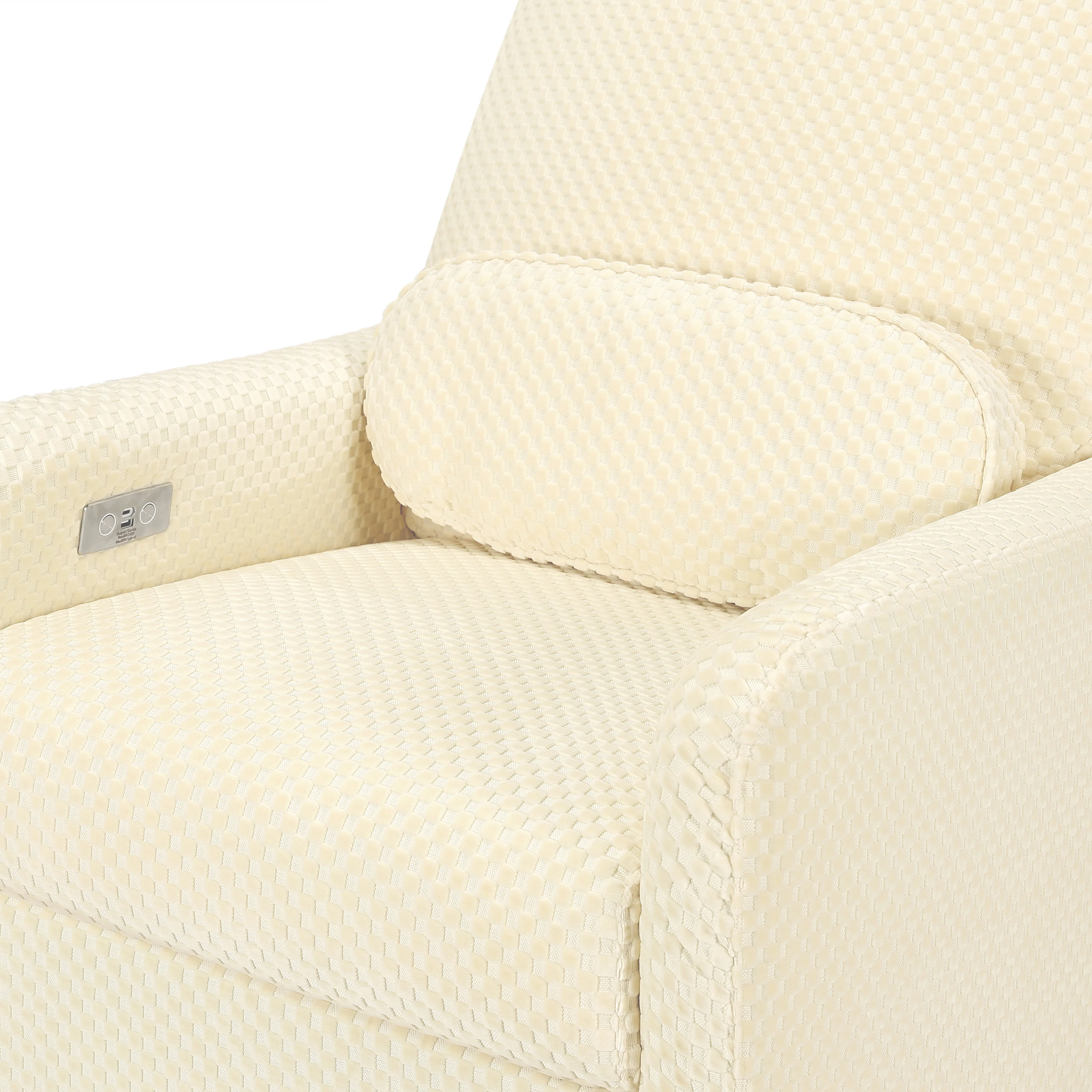 Arc Electronic Recliner and Swivel Glider in Velvet Checker with USB port - Image 7