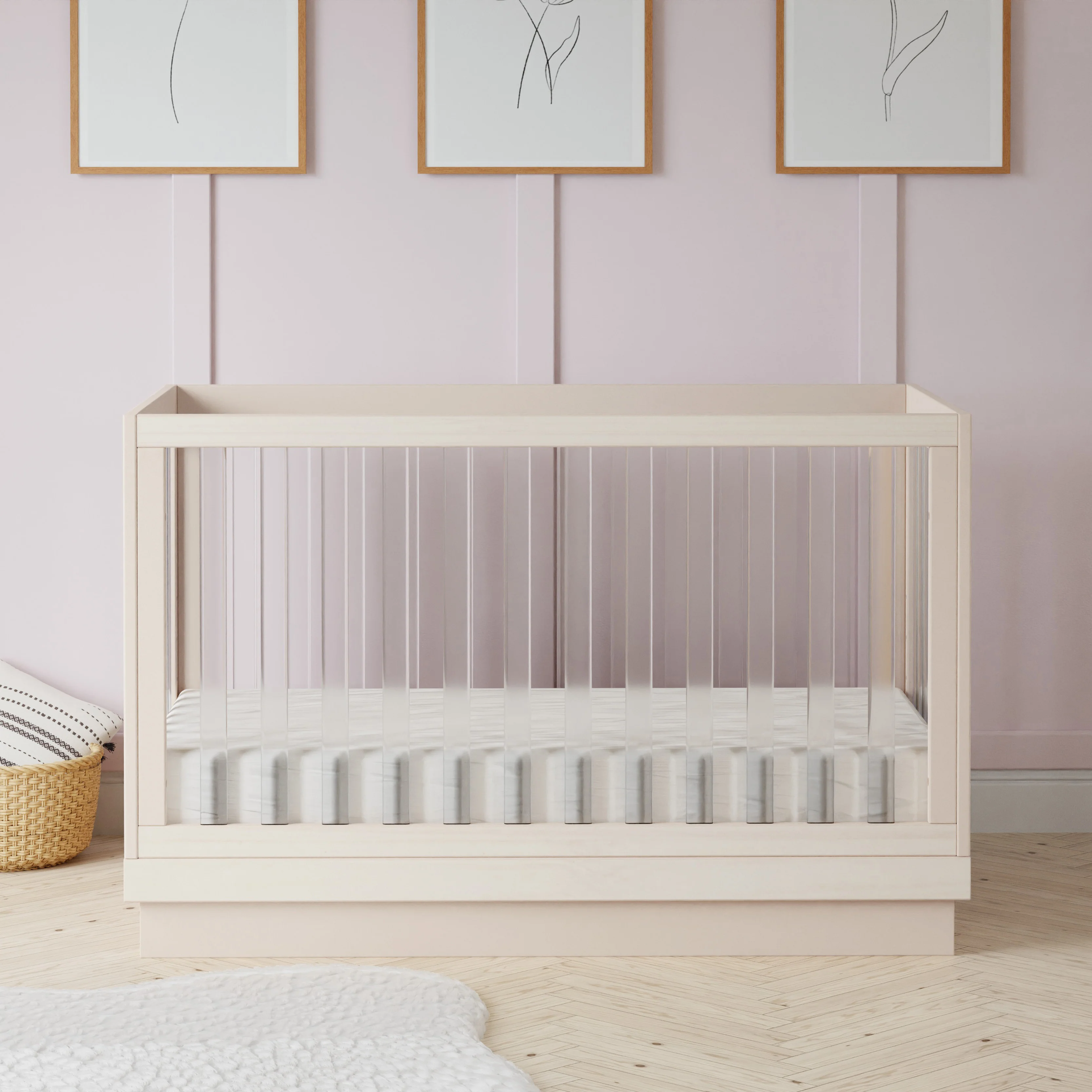 Harlow Acrylic 3-in-1 Convertible Crib with Toddler Bed Conversion Kit - Image 22
