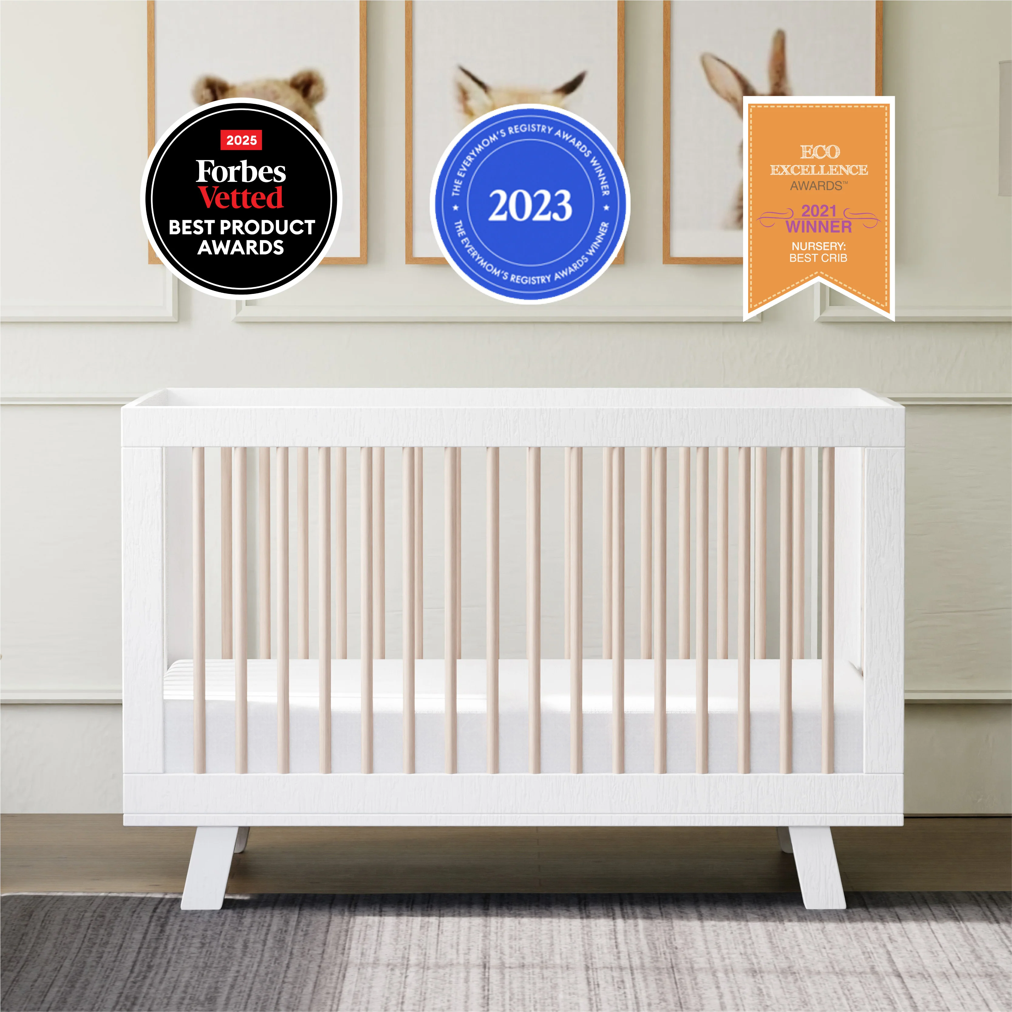Hudson 3-in-1 Convertible Crib with Toddler Bed Conversion Kit - Image 100