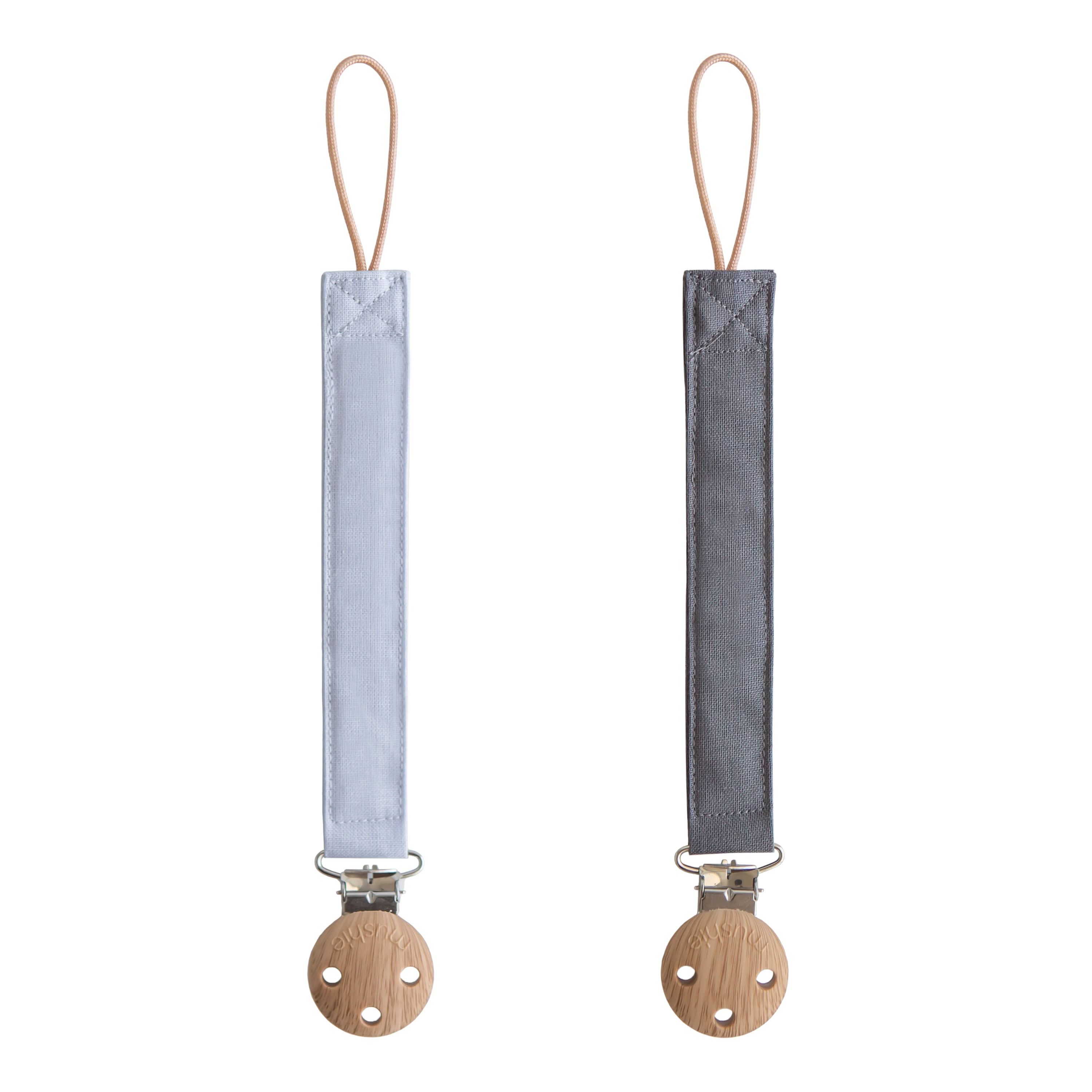 Mushie Linen Pacifier Clip 2-Pack - Image 16