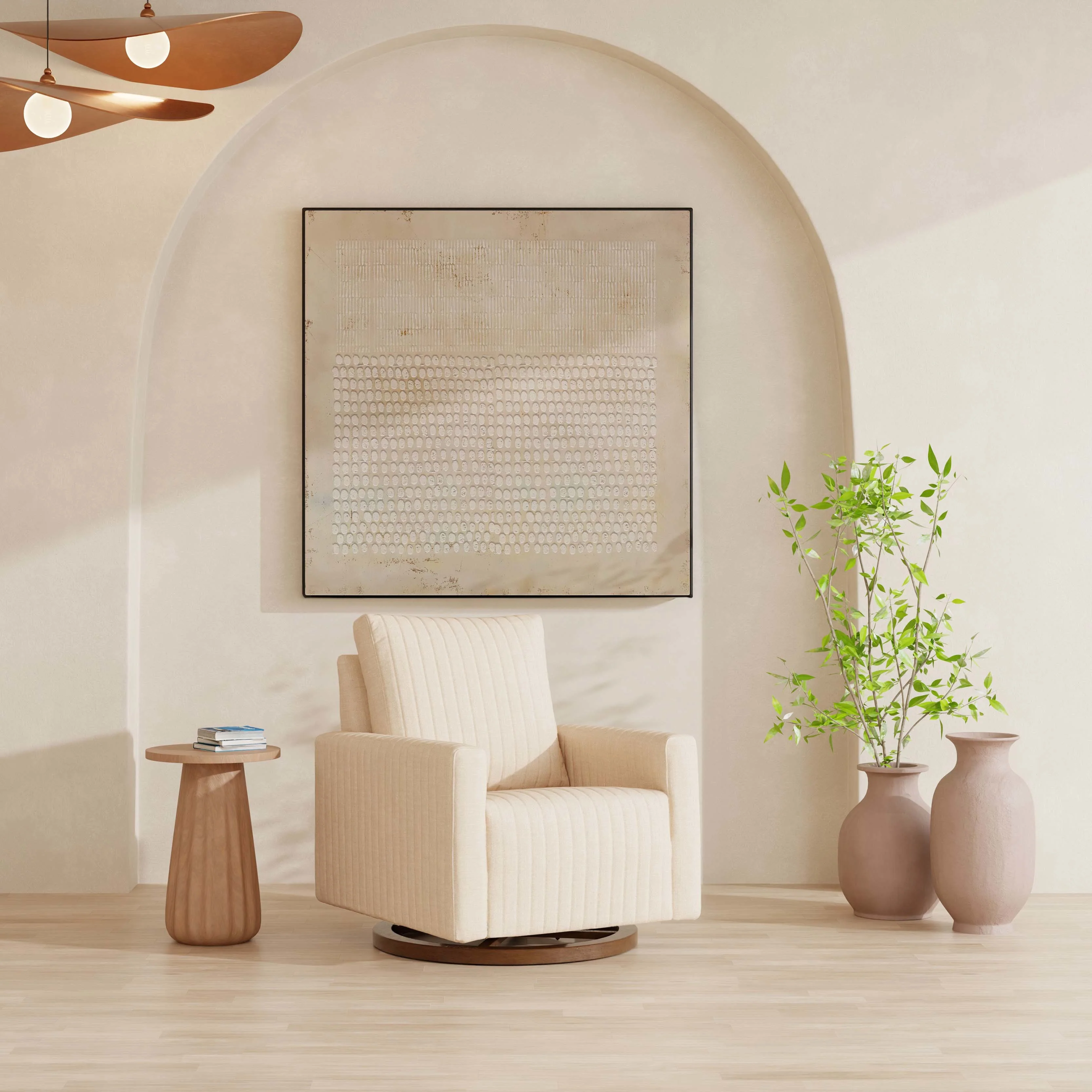 Poe Channeled Swivel Glider in Eco-Performance Fabric | Water Repellent & Stain Resistant - Image 4