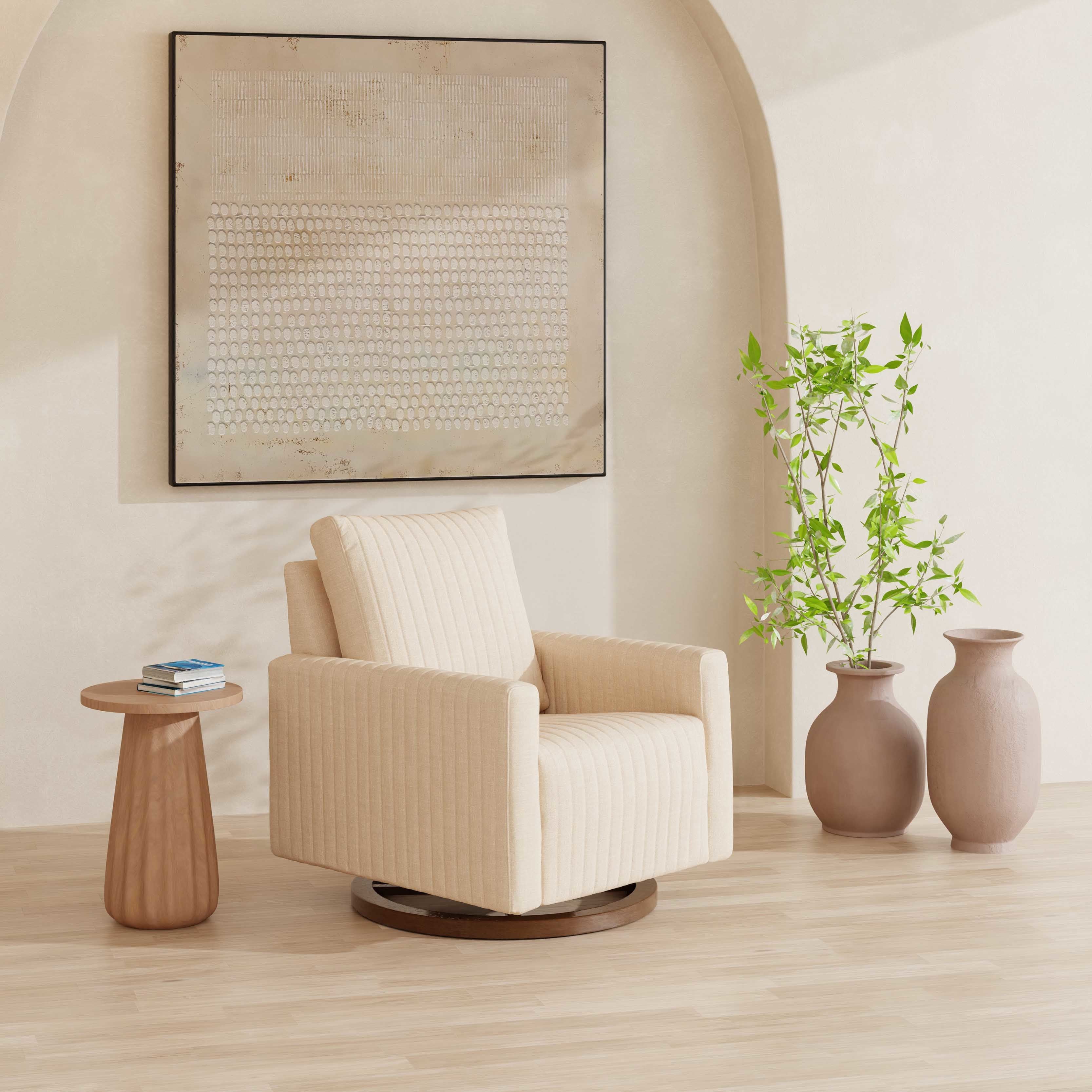 Poe Channeled Swivel Glider in Eco-Performance Fabric | Water Repellent & Stain Resistant - Image 5