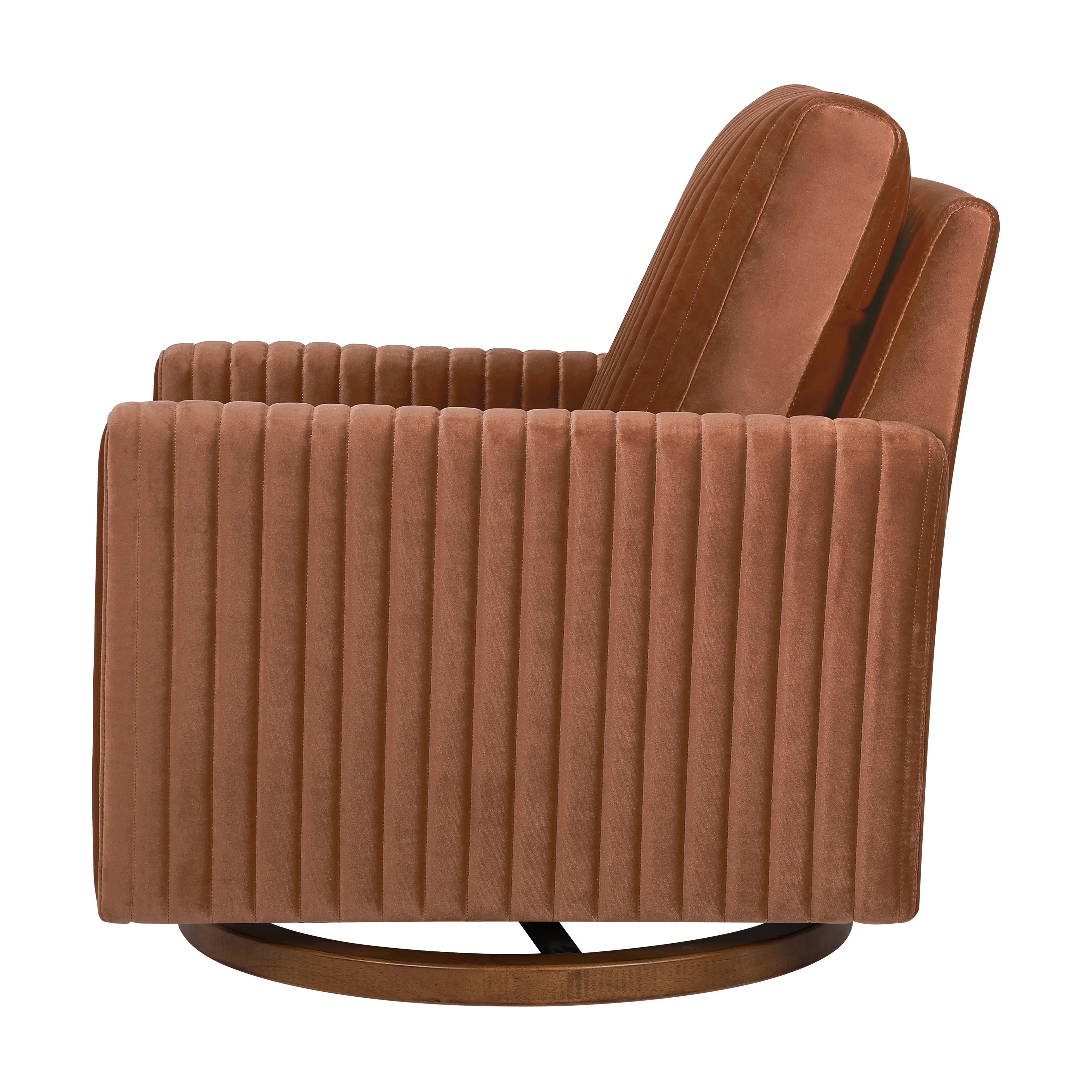 Poe Channeled Swivel Glider in Velvet - Image 10